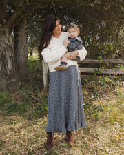 Button Slit Skirt - Heart Ditsy