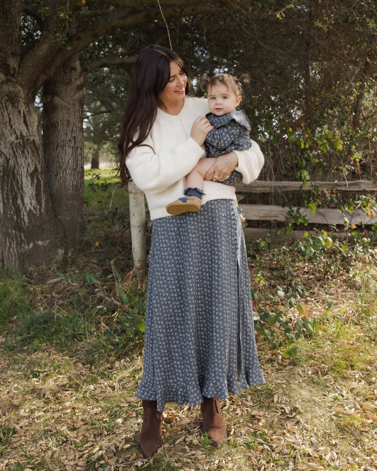 Button Slit Skirt - Heart Ditsy