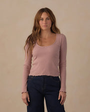 Ribbed Long Sleeve - Rosewood