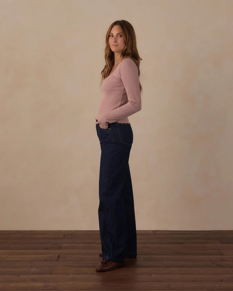 Ribbed Long Sleeve - Rosewood