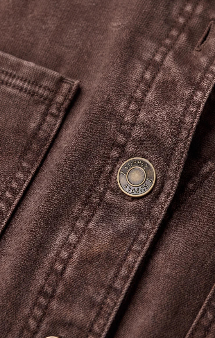All Day Denim Knit Jacket - Dark Chocolate