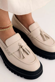 Dahlia Brogue Loafer - Stone Leather