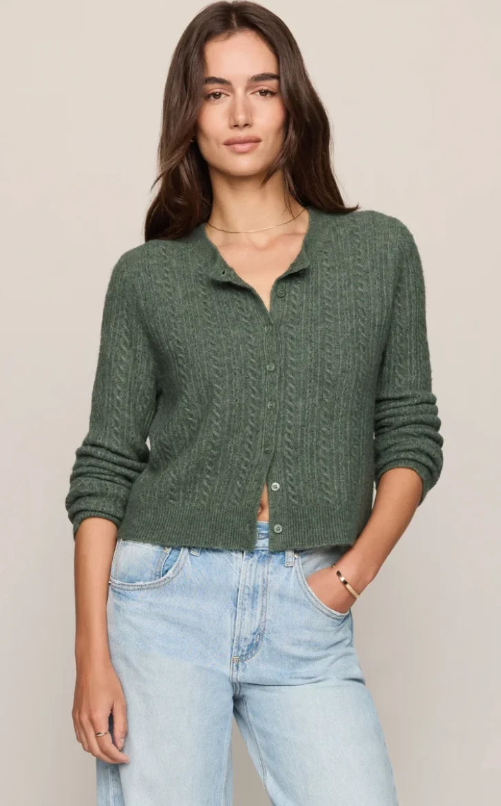 Medina Pointelle Cardigan - Monstera
