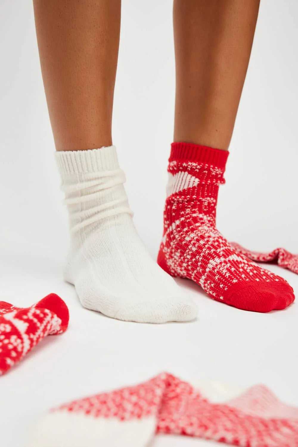 Nordic Knit Sock Pack - Red Combo