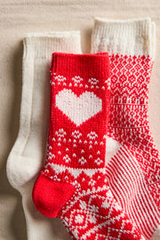 Nordic Knit Sock Pack - Red Combo