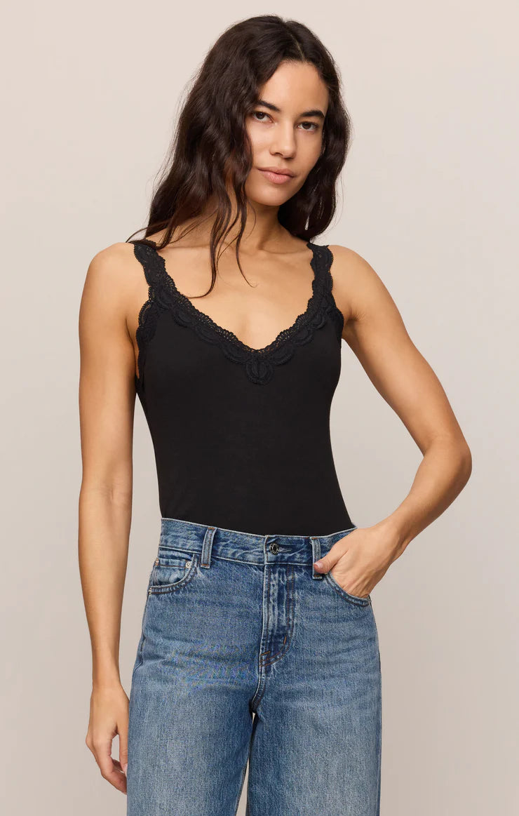 Eve Lace Tank - Black