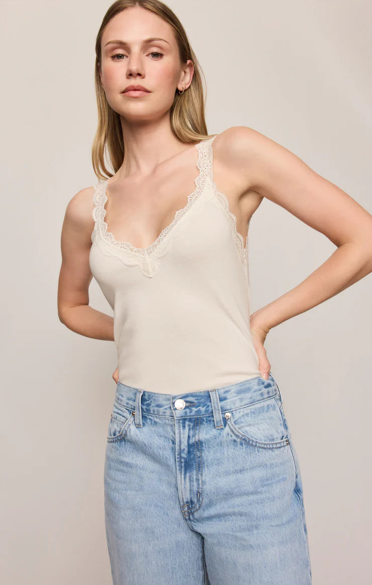 Eve Lace Tank - Sandstone