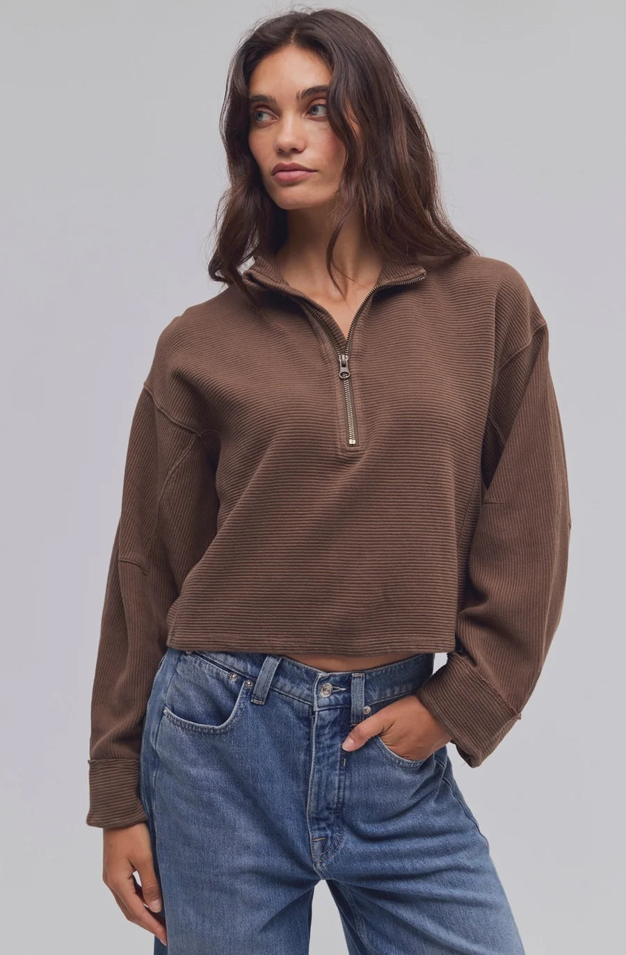 Celeste Quarter Zip - Teak