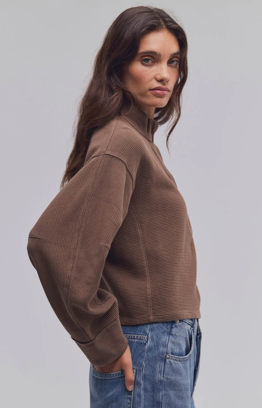 Celeste Quarter Zip - Teak