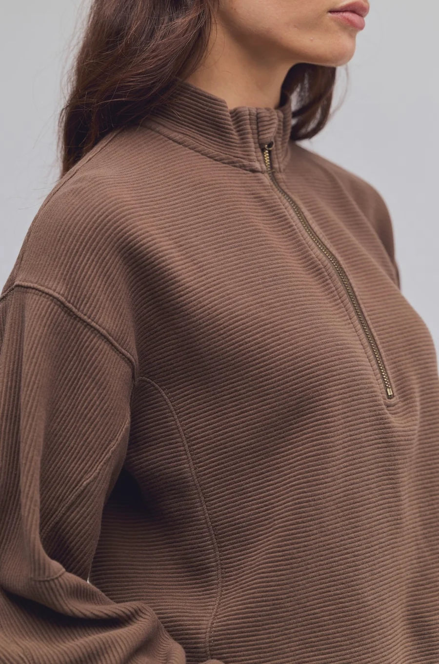 Celeste Quarter Zip - Teak