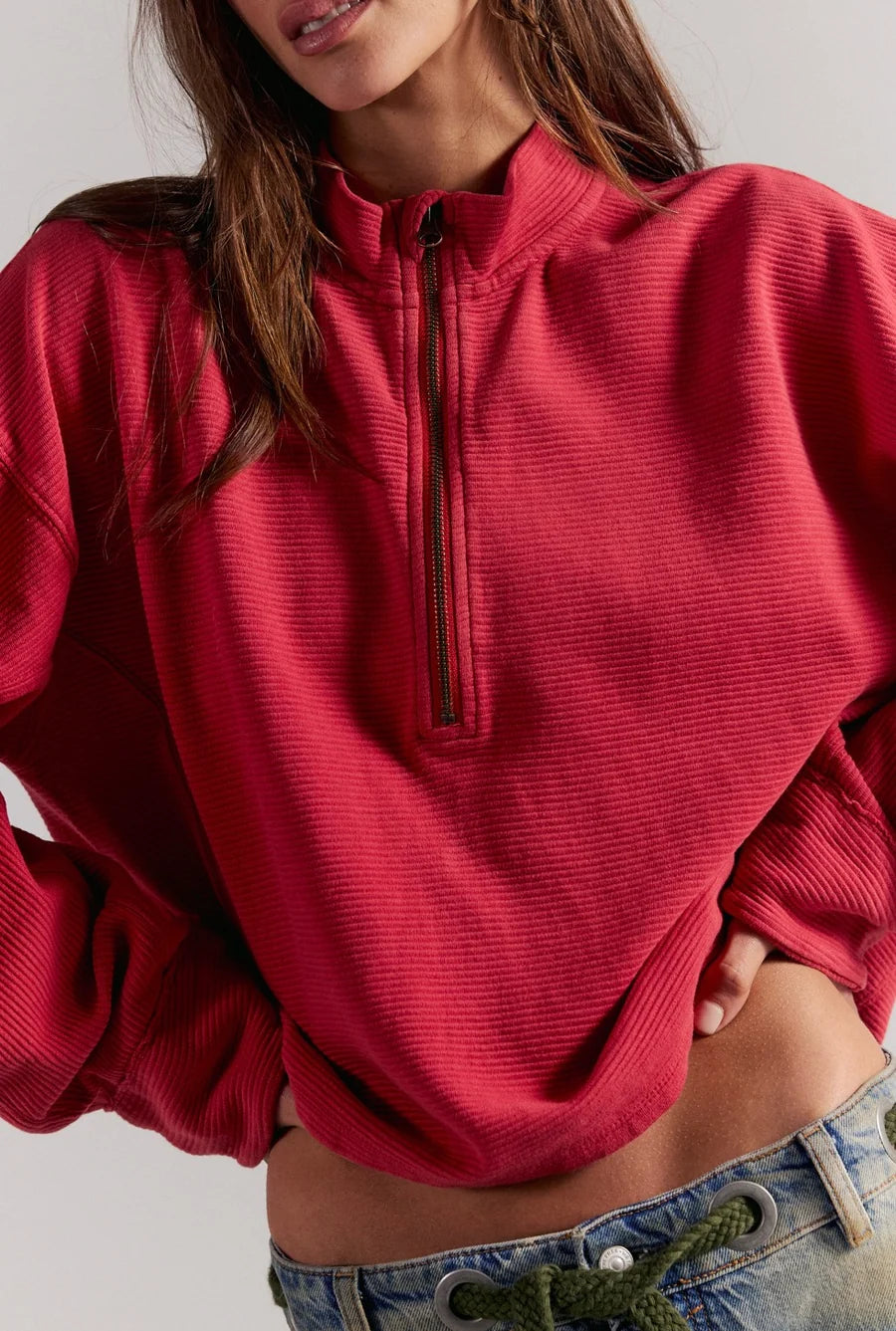 Celeste Quarter Zip - Salsa