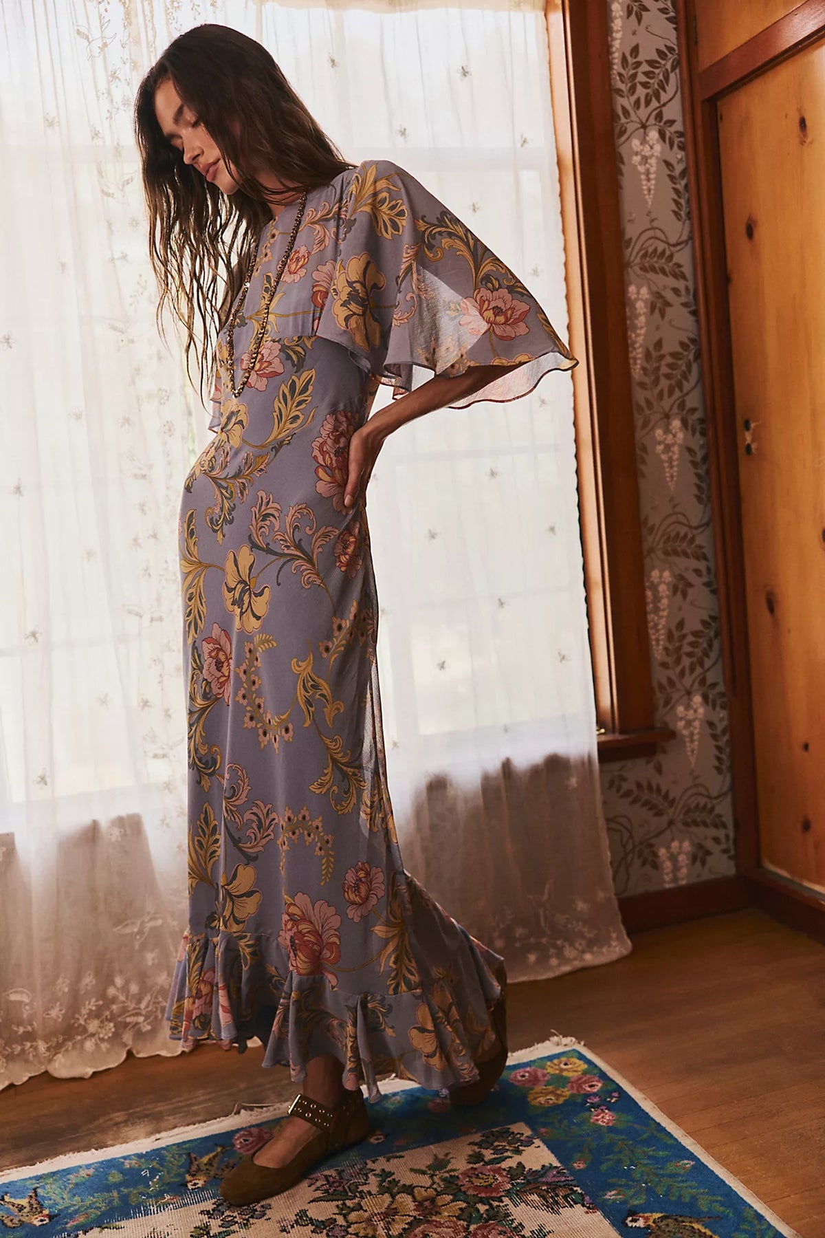 Swan Song Printed Midi Dress - Tradewinds Combo