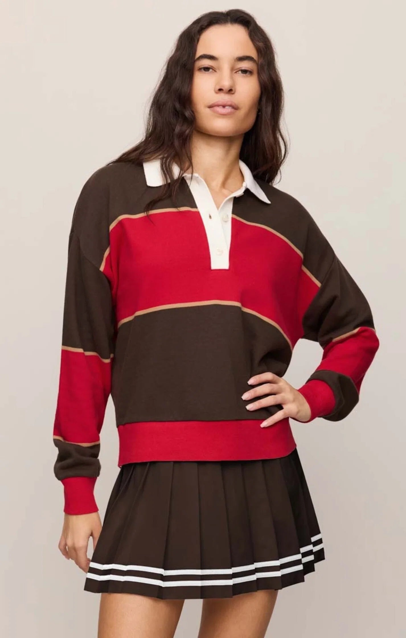 Study Break Polo Sweatshirt - Game Day Red