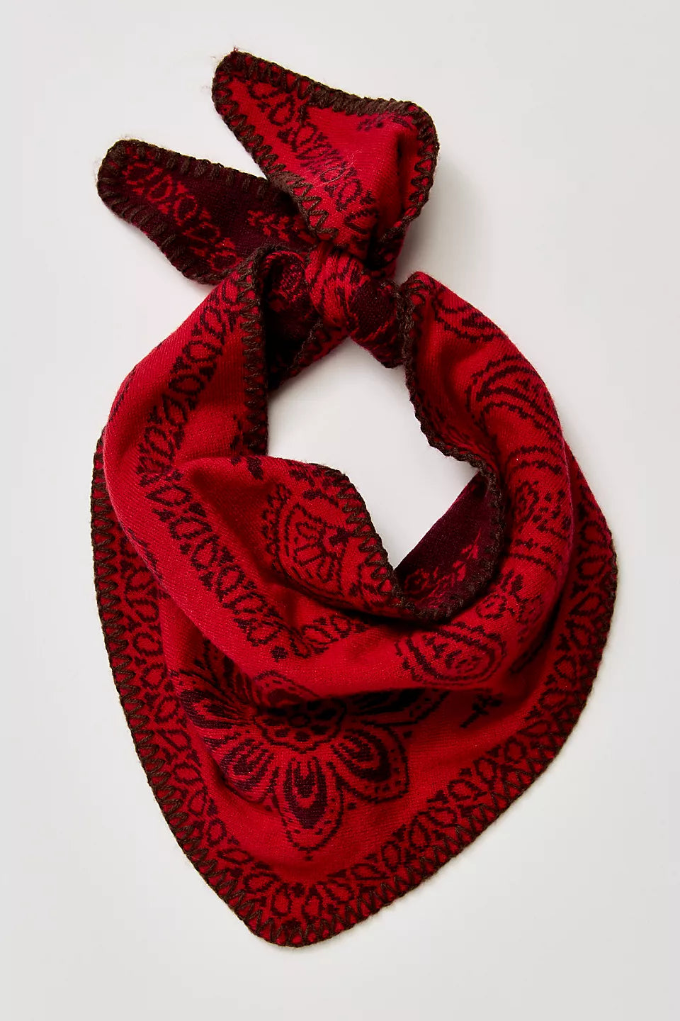 Carmen Knitted Triangle - Wine
