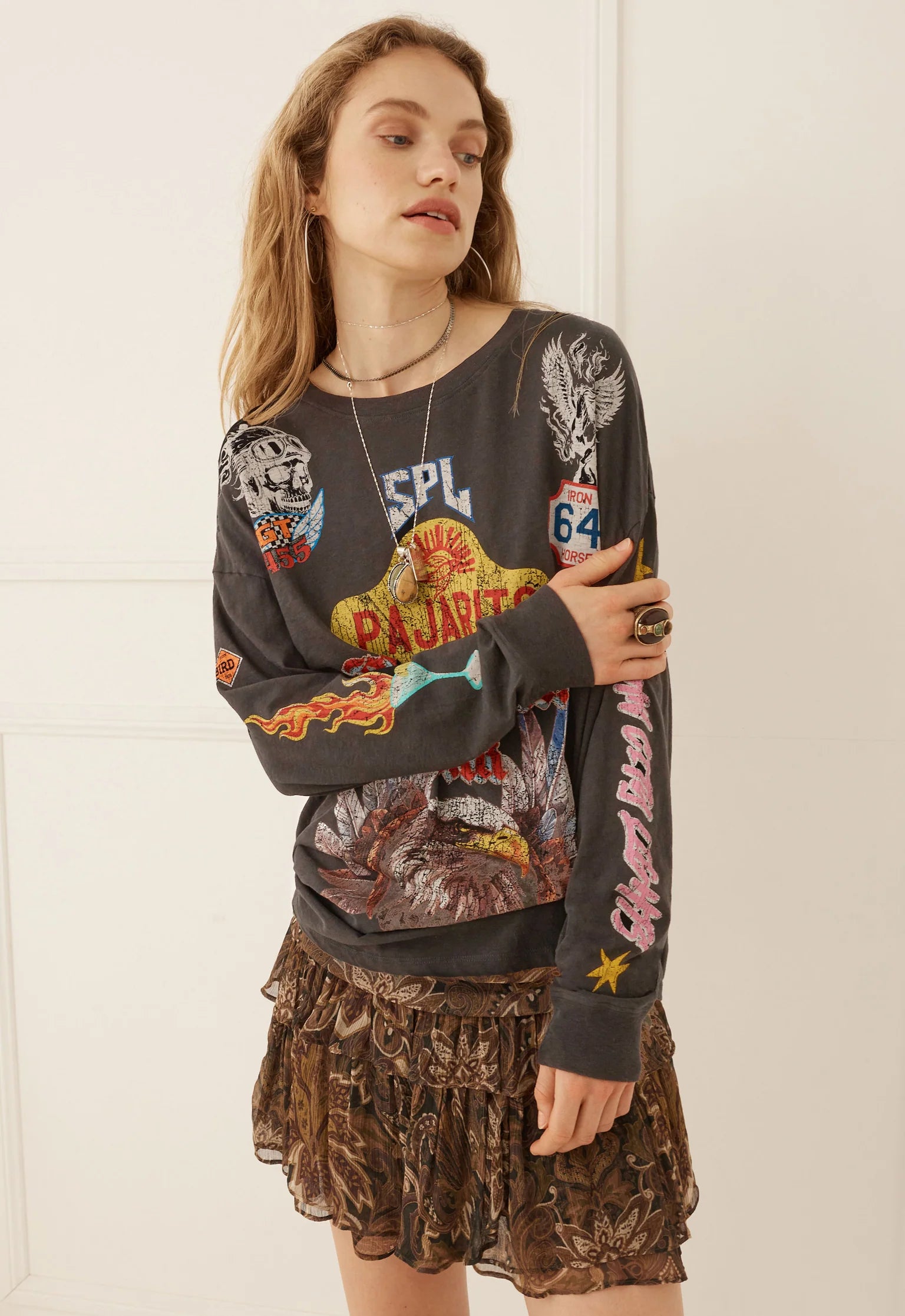 Pajarito Long Sleeve Tee - Charcoal Grey