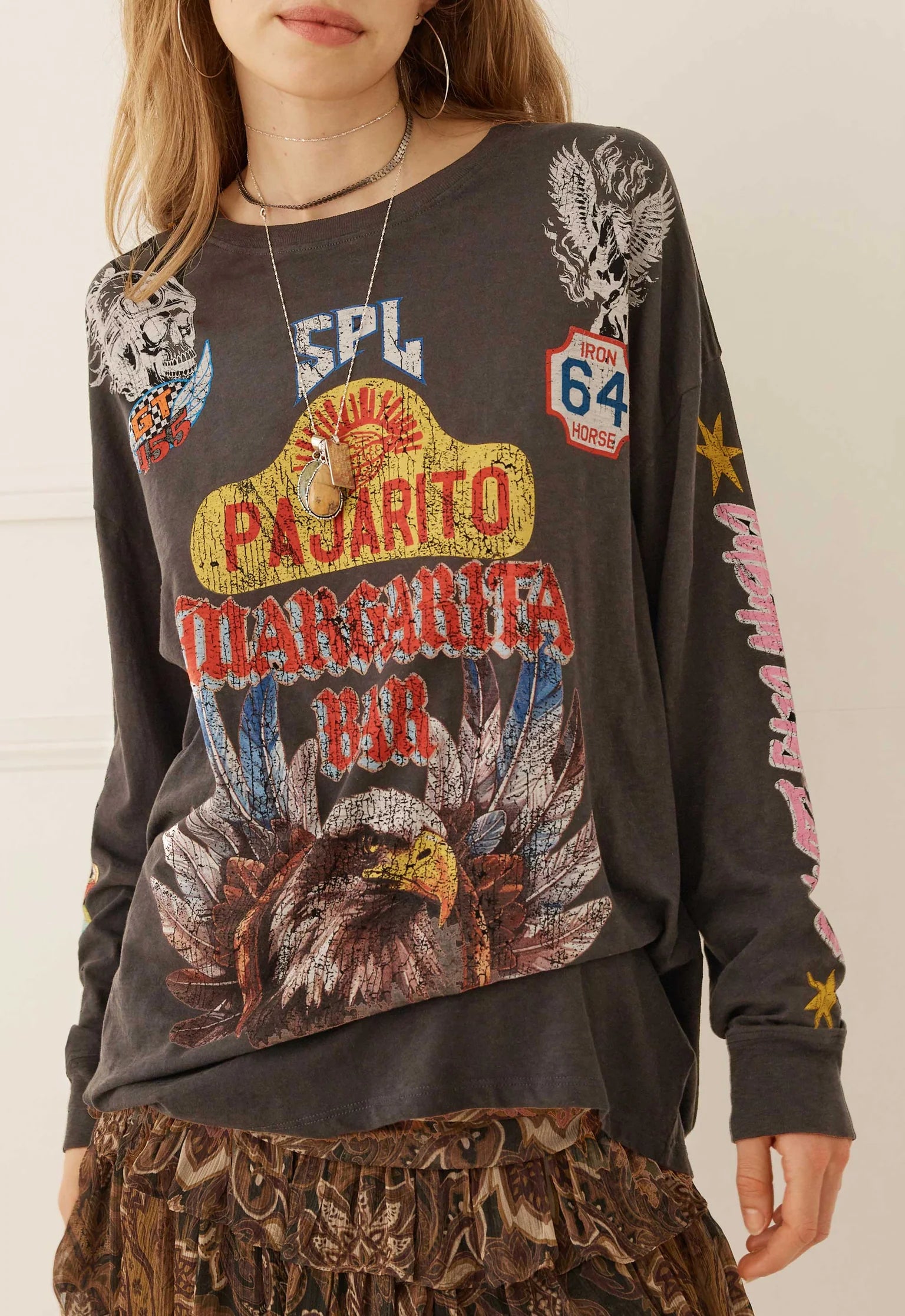 Pajarito Long Sleeve Tee - Charcoal Grey