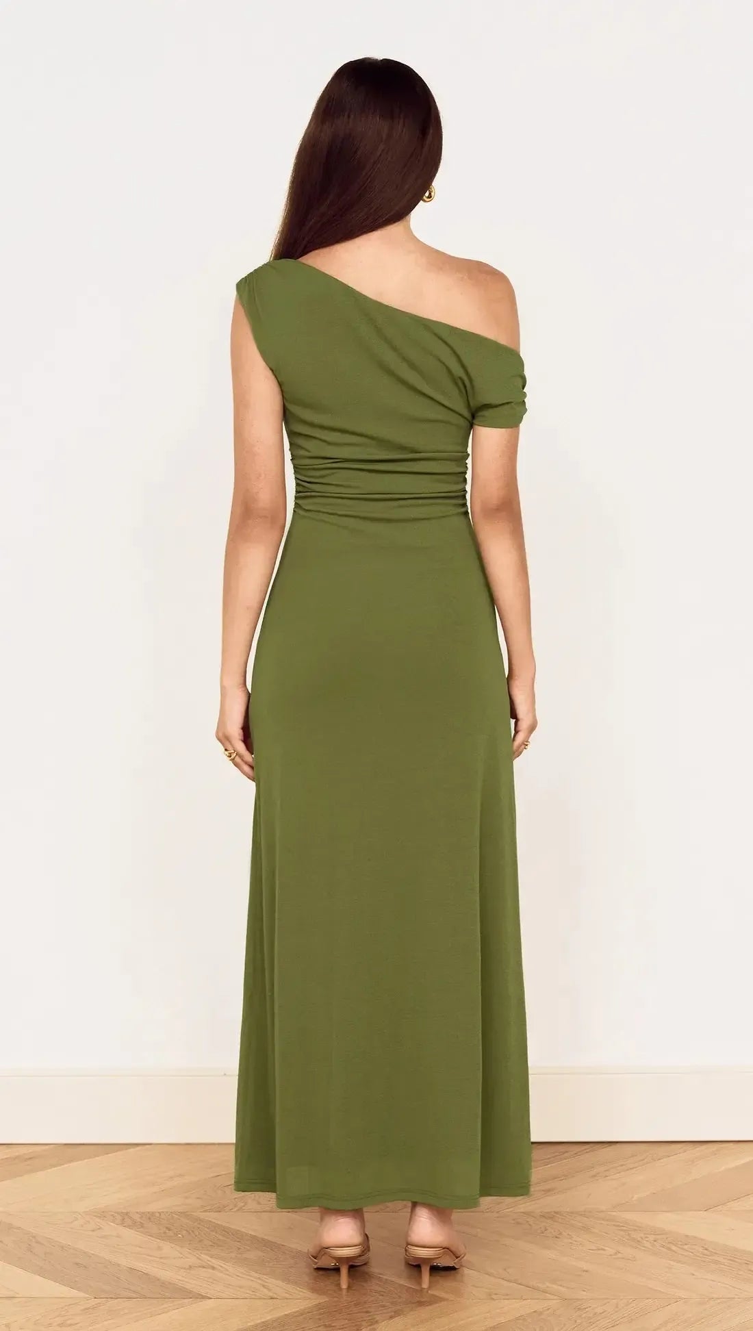 Aster Mesh Midi Dress - Khaki