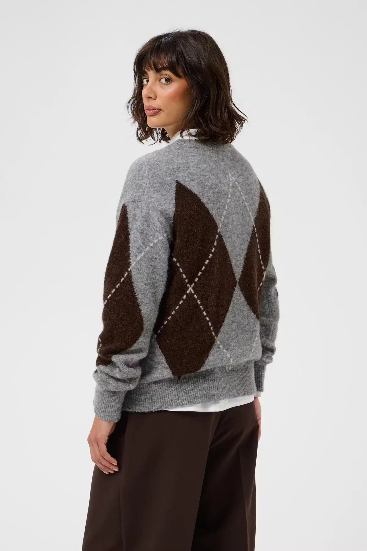 Sorayas Pullover - Brown & Grey Check