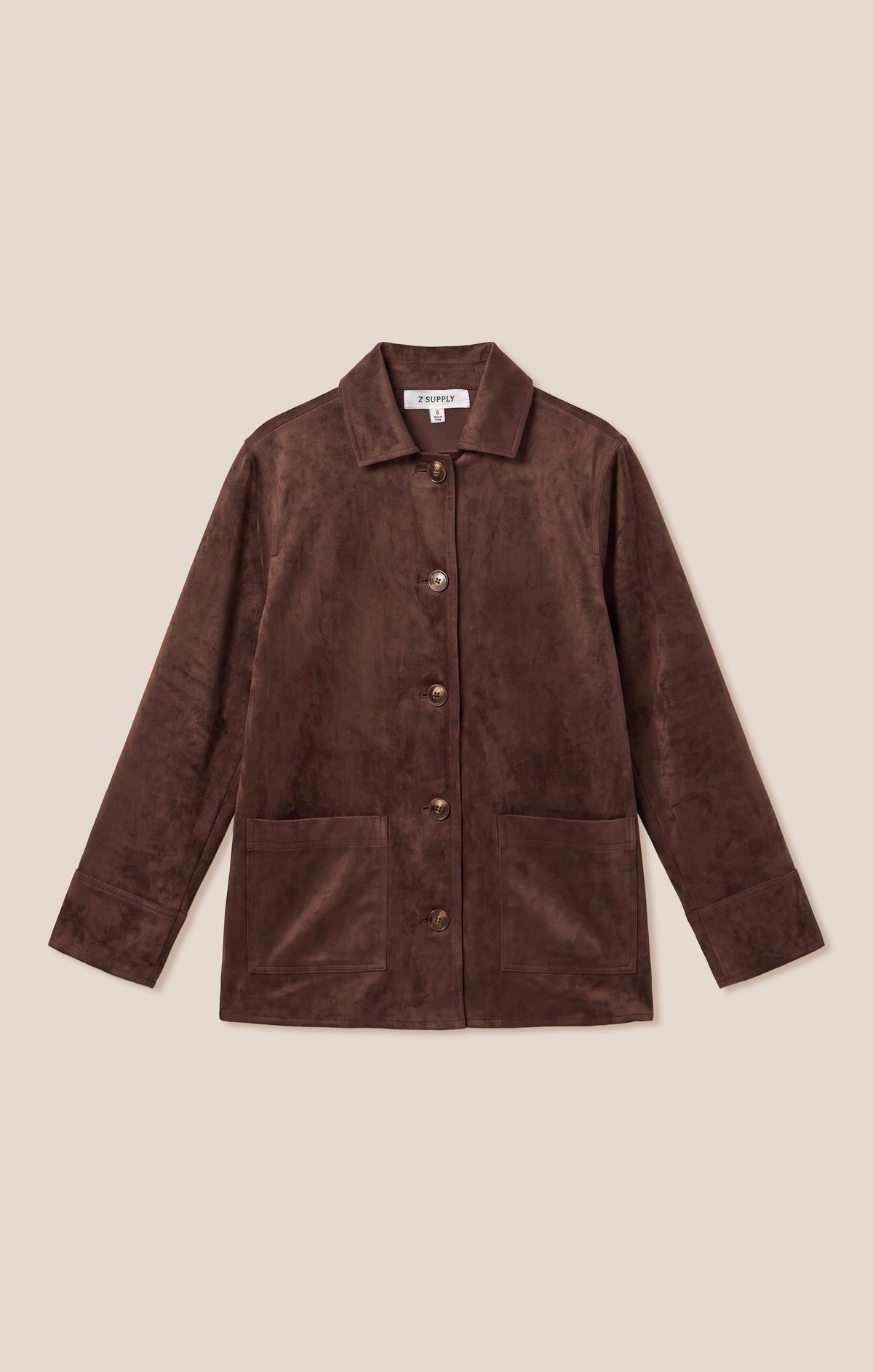 Decker Faux Suede Chore Coat - Dark Chocolate