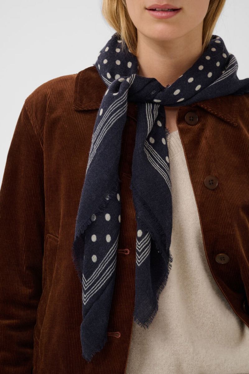 Celesta Scarf - Dark Navy Dot