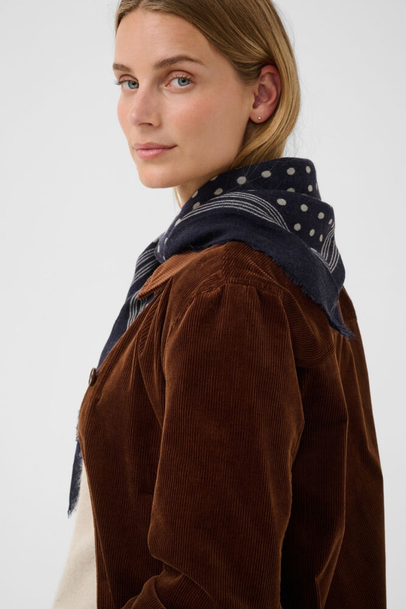 Celesta Scarf - Dark Navy Dot