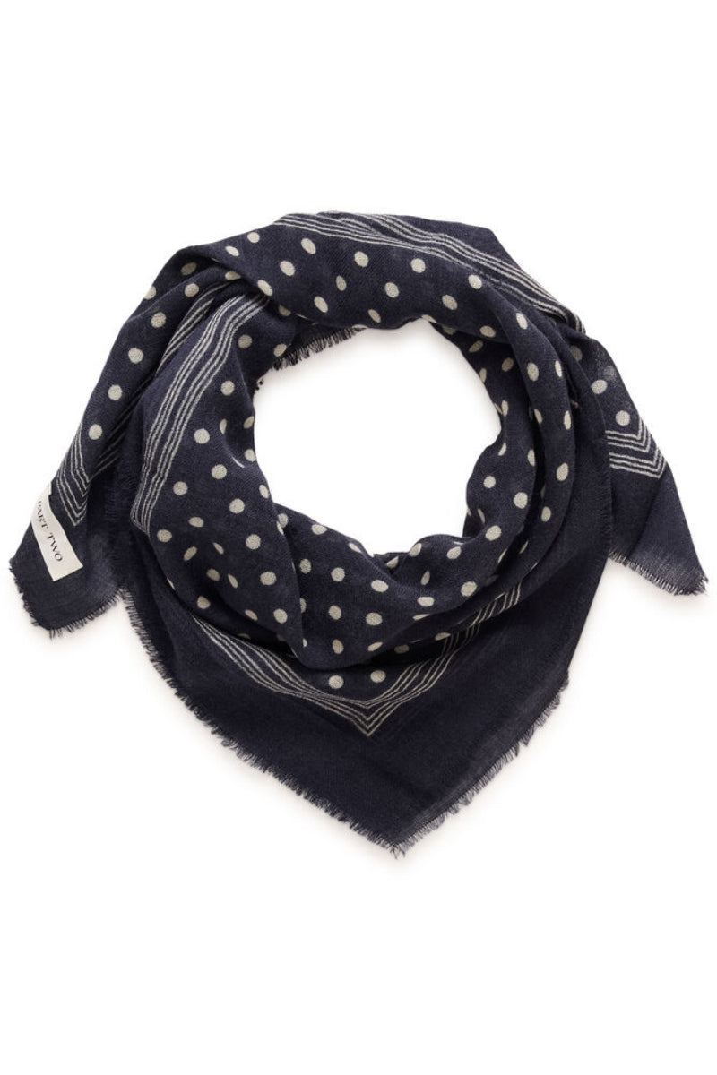 Celesta Scarf - Dark Navy Dot