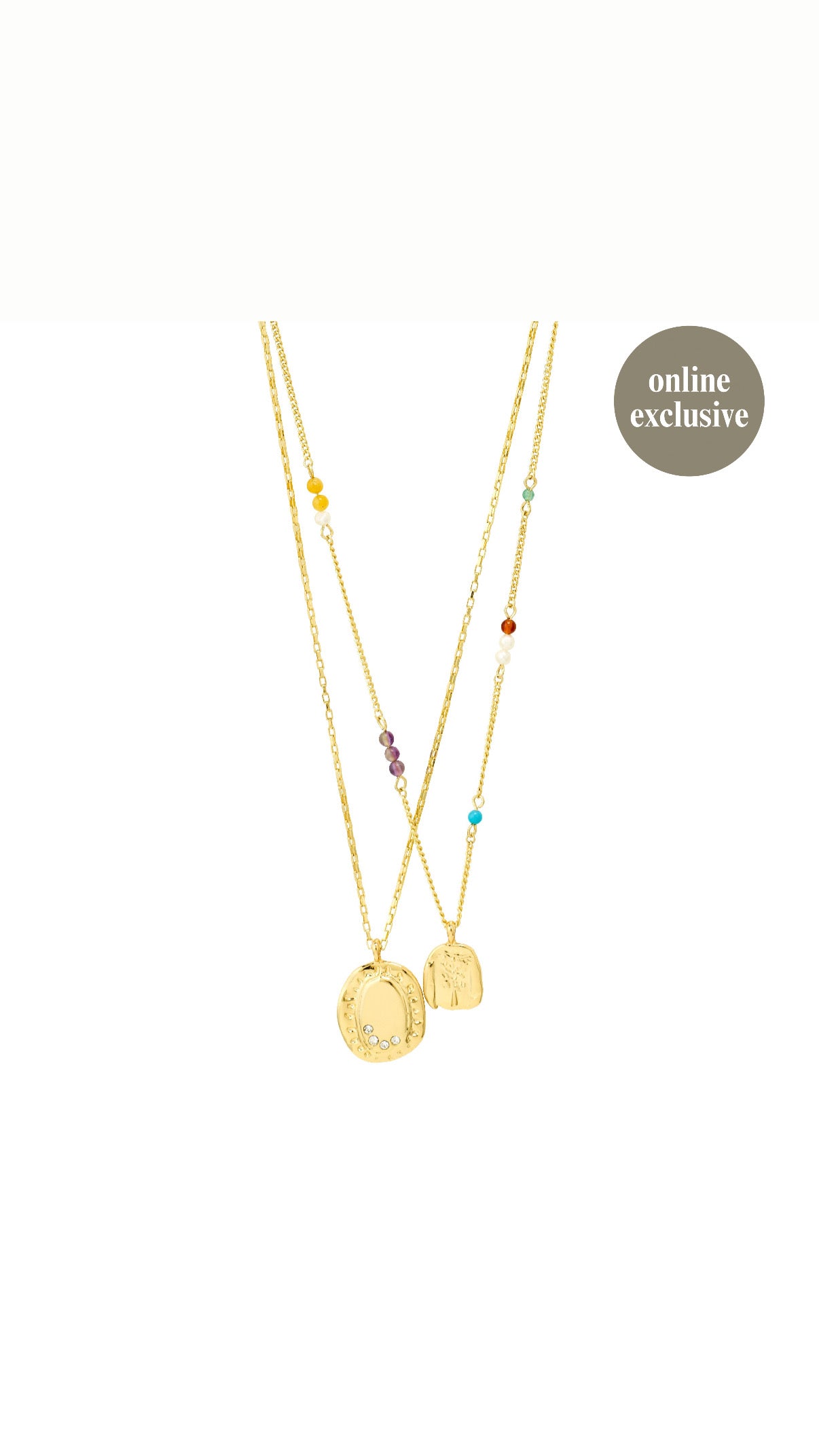 HERE recycled pendant necklace 2-in-1