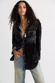 Lexi Velvet Shirt - Soot Grey