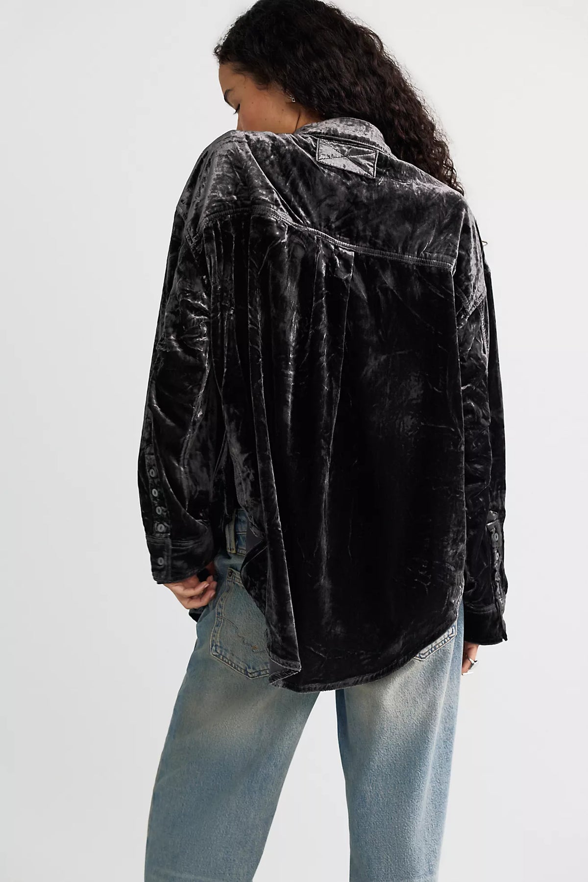 Lexi Velvet Shirt - Soot Grey