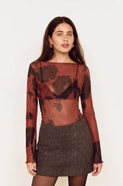 Imani Mesh Top - Rust