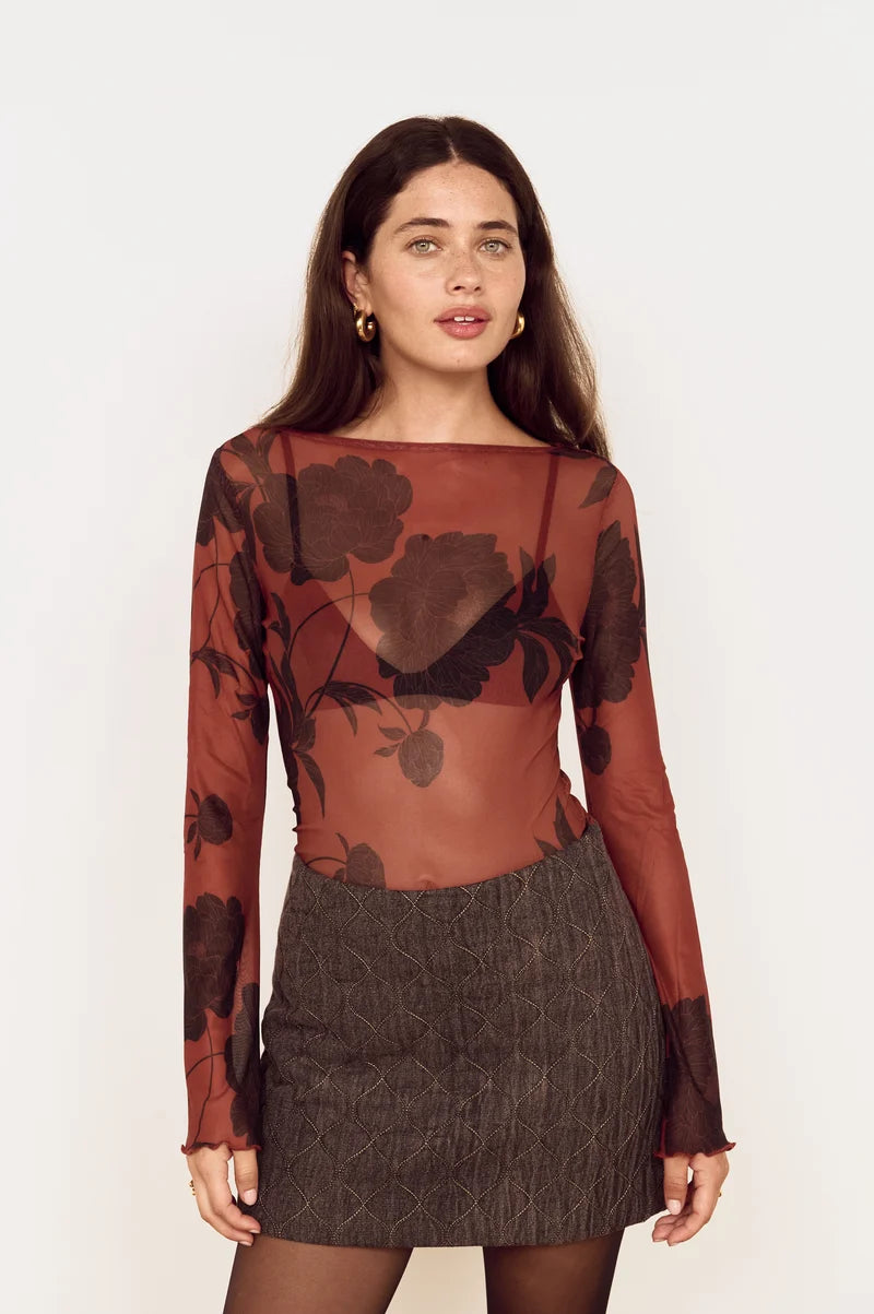 Imani Mesh Top - Rust