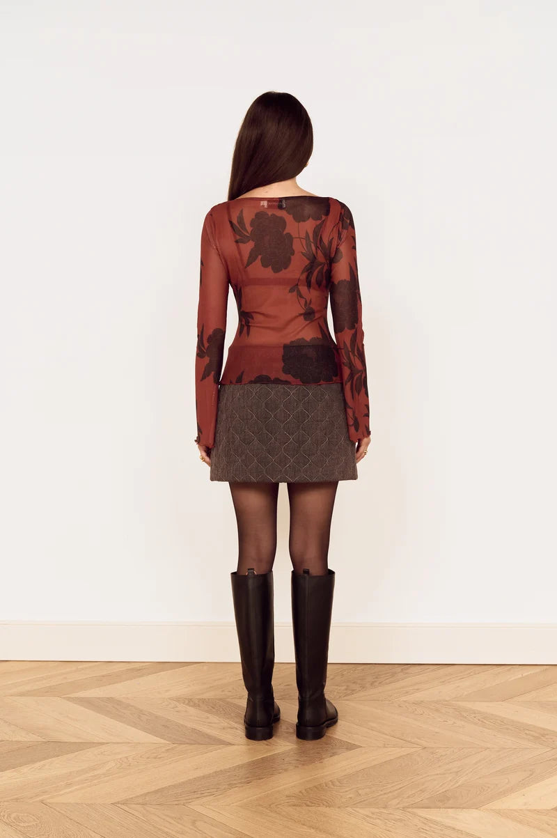 Imani Mesh Top - Rust
