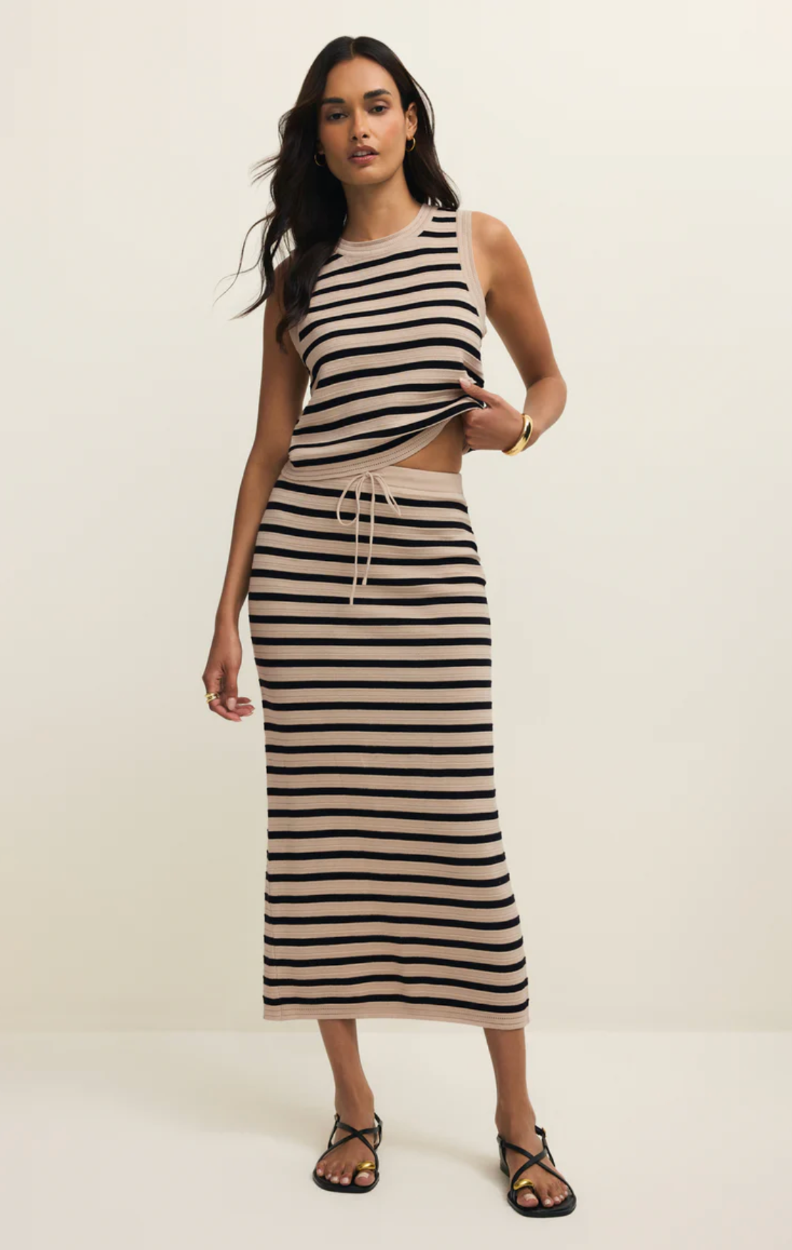 Emori Striped Muscle Tank - Natural