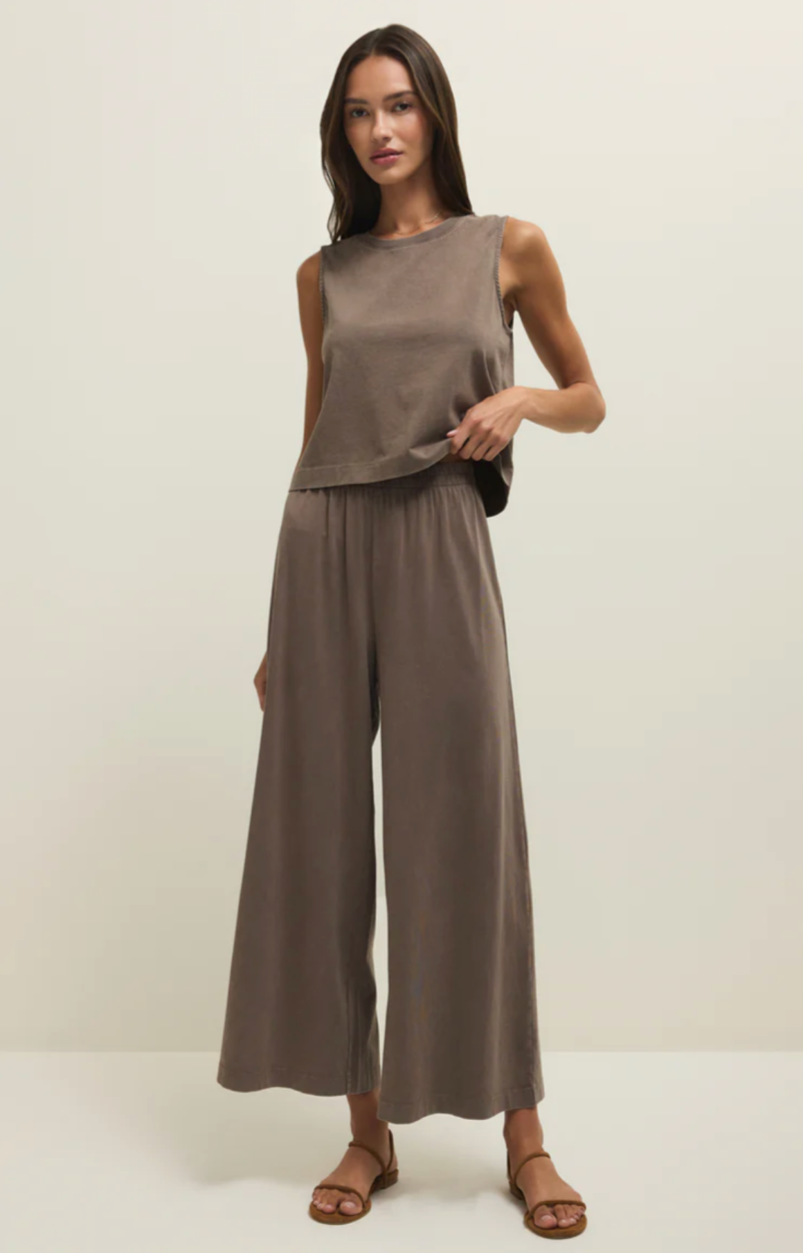 Scout Jersey Crop Flare - Perfectly Taupe