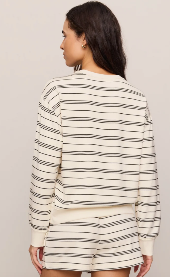 Stand Out Striped Sweatshirt - Cloud