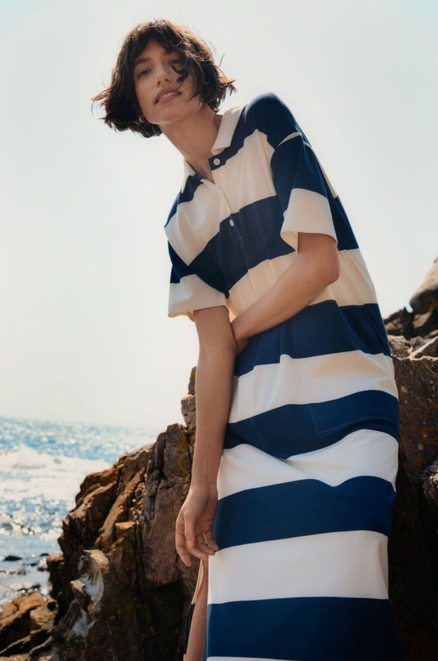 Alise Striped Dress - After Midnight Stripe