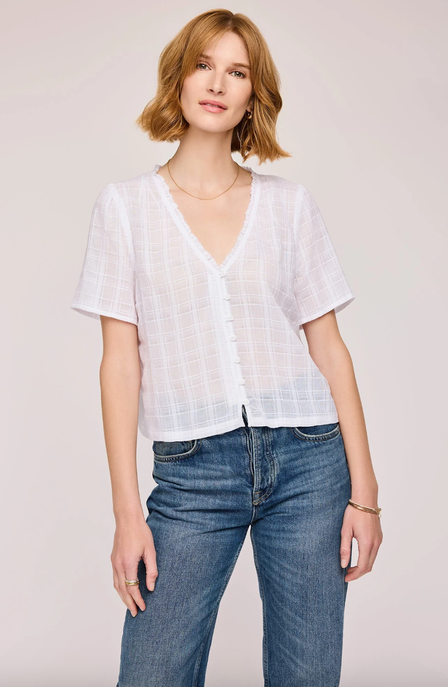 Cordelia Texture Cotton Top - White