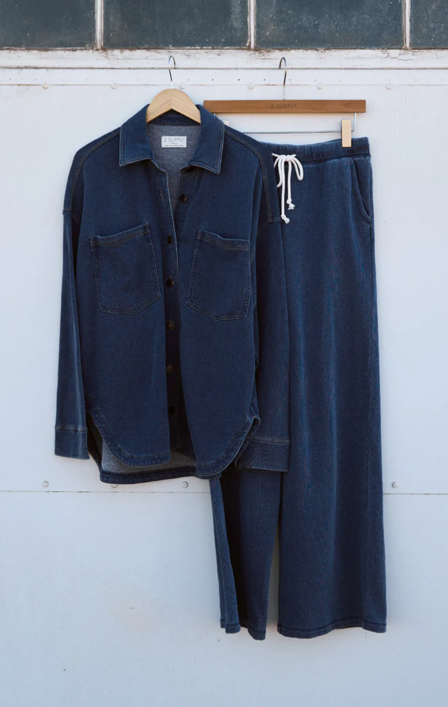 All Day Denim Knit Jacket - Indigo