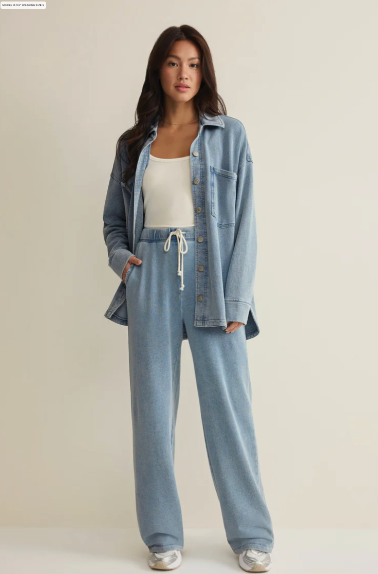 All Day Denim Knit Jacket - Ocean Air Indigo