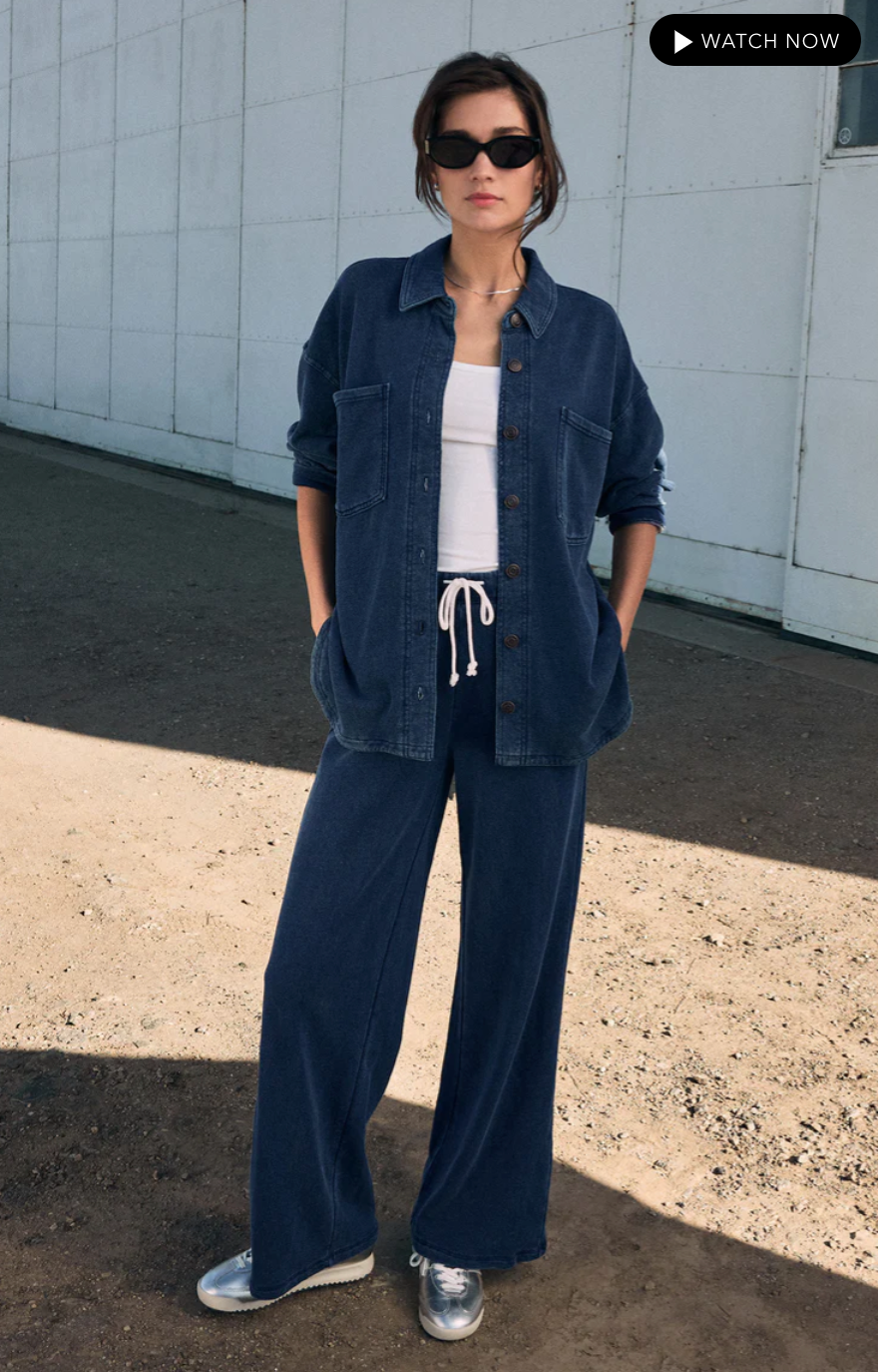All Day Denim Knit Jacket - Indigo