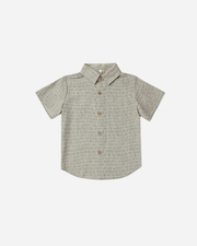 Collared Short Sleeve Shirt - Block Stripe