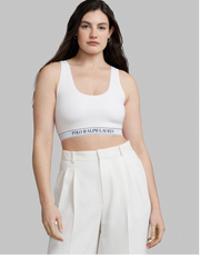 Scoop Cropped Tank - White Cloud