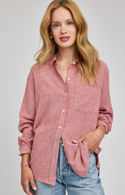 Dominique Shirt - Garnet Stripe